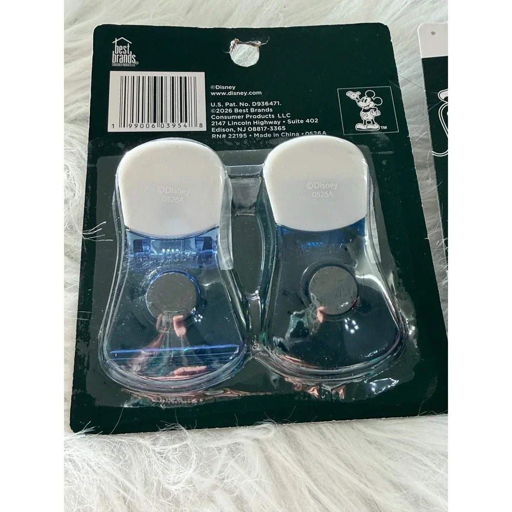 Disney Mickey Minnie Mouse Magnetic Bag Clips 2-Pack Sets Lot of 4 Blue Red